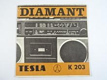 Tesla K 203 Diamant - návod k obsluze radiomagnetofonu