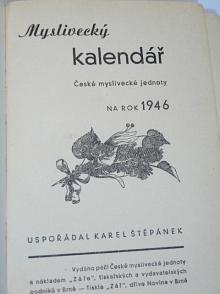 Myslivecký kalendář České myslivecké jednoty na rok 1946