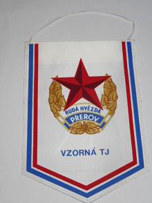 Rudá hvězda Přerov - vzorná TJ - 10 let vzorného oddílu kulturistiky 1975 - 1985 - vlaječka