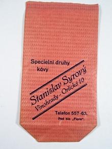 Káva - čaj - kakao - víno - likéry - Stanislav Syrový - Vinohrady - Praha - reklamní sáček