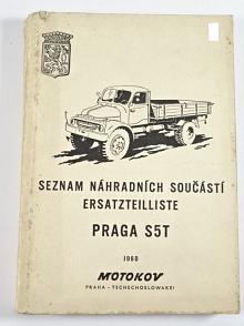 Praga S5T - 1960 - seznam náhradních součástí - Ersatzteilliste - Motokov