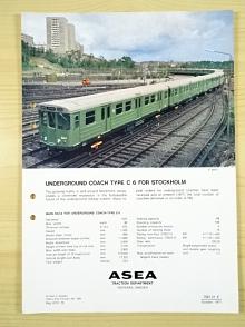 ASEA - Underground coach type C 6 for Stockholm - prospekt - 1971