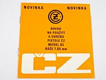 ČZ - návod na použití a údržbu pistole ČZ model 83 ráže 7,65 mm