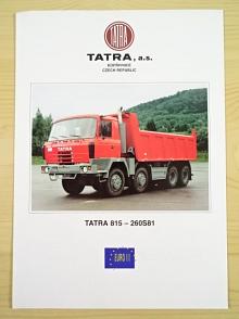 Tatra 815 - 260S81 36 255 8x8.2- čtyřnápravový sklápěč - prospekt