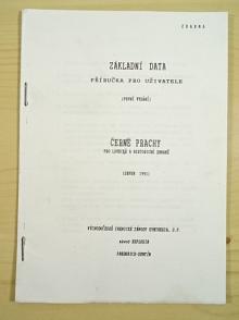 Černé prachy pro lovecké a historické zbraně - základní data - příručka pro uživatele - 1991 - Východočeské chemické závody Synthesia, závod Explosia, Pardubice - Semtín