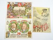 20 let republiky Československé - Pravda vítězí - T. G. Masaryk - E. Beneš - pohlednice