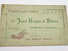 Porzellan - Fabrik Josef Kratzer a Söhne Haindorf bei Reichenberg (Hejnice, Liberec) - prospekt