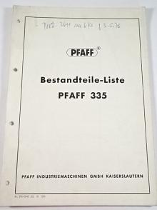 PFAFF - Bestandteile - Liste PFAFF 335 - 1964 - šicí stroj