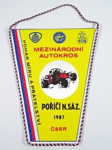 Mezinárodní autokros - Pohár míru a přátelství - Poříčí n. Sáz. - 1987 - vlaječka