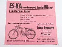 ES-KA motorové kolo 98 cm s motorem Sachs - prospekt - leták - Jára Smutný, Trenčín