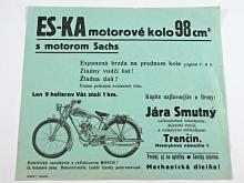 ES-KA motorové kolo 98 cm s motorem Sachs - prospekt - leták - Jára Smutný, Trenčín
