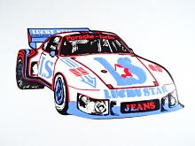 Lucky Star - Porsche - turbo - Jeans - samolepka