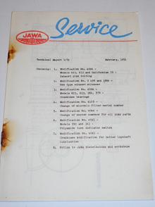 JAWA Service - Technical Report 1/72 - February 1972 - Jawa 623, 633, Californian...