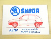 Škoda Favorit - AZNP Mladá Boleslav - kapesní kalendářík - 1988