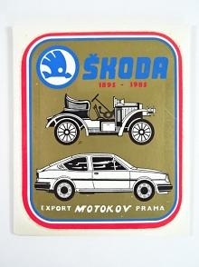 Škoda 1895 - 1985 - samolepka - Motokov - Laurin a Klement, Škoda Tudor, Octavia, 1000 MB, 100 L, 105/120, Rapid