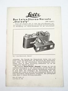 Leitz - Der Leica Stereo - Vorsatz - Stereoly - 1931 - prospekt