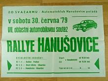 Rallye Hanušovice - 30. 6. 1979 - VII. oblastní automobilová soutěž - plakát