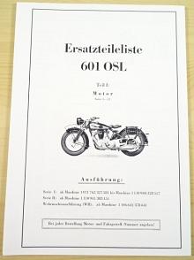 NSU 601 OSL - Ersatzteileliste - REPRINT!!!