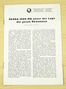 Škoda 1000 MB unter der Lupe des guten Ökonomen - prospekt