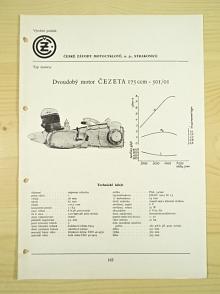 ČZ - dvoudobý motor Čezeta 175 ccm - 501/01 - katalogový list - 1960