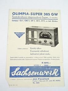 Olympia-Super 385 GW - Sachsenwerk - prospekt - 1940 - Jan Paschek, Praha