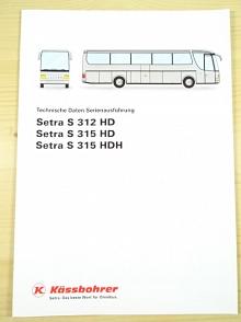 Kässbohrer - Setra S 312 HD - S 315 HD - S 315 HDH - Technische Daten Serienausführung - prospekt - 1993