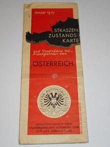 Strassen zustandskarte Österreich - 1937 - Shell - automapa