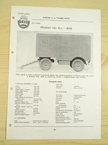 Karosa - přívěsný vůz A 3 - skříň - katalogový list - 1960