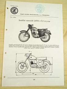 JAWA-ČZ 175 ccm - soutěžní motocykl - katalogový list - 1960