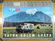 Tatra 815 GTC - Tatra kolem světa - plakát - kalendář 1989 - Mexico - Popocatepetl