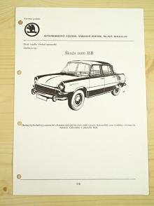 Škoda 1000 MB - katalogový list - 1965