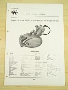 JAWA - dvoudobý motor JAWA 50 ccm - 552 - katalogový list - 1960 - Motor n. p., České Budějovice - Stadion S 11