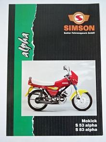 Simson Mokick S 53 alpha - S 83 alpha - prospekt