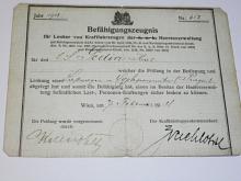 Befähigungszeugnis für Lenker von Kraftfahrzeugen der Heeresverwaltung - 1918