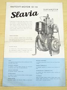 Slavia - naftový motor 1 D 110 - prospekt - 1957 - Slavia motor, n. p. Napajedla