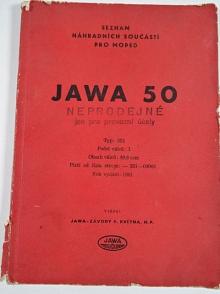 JAWA 50 typ 551 - seznam náhradních součástí pro moped - 1961 - Jawetta standard, sport