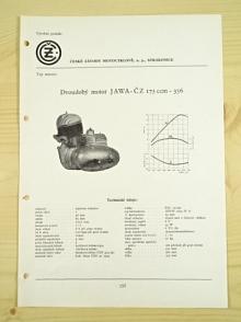 ČZ - dvoudobý motor JAWA-ČZ 175 ccm - 356 - katalogový list - 1960
