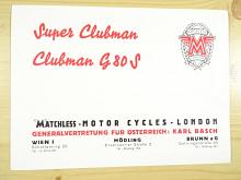 Matchless - Super Clubman - Clubman G 80 S - prospekt - REPRINT