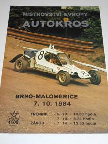 Mistrovství Evropy autokros 1984 - Brno Maloměřice - leták