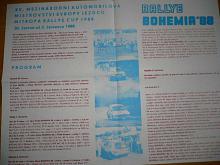 Rallye Bohemia ´88 - Mladá Boleslav - program - plakát