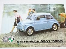 Steyr - Puch 650 T, 500 D mod. Fiat - prospekt - 1964