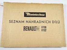 Renault R 1130, R 1132 - seznam náhradních dílů - Mototechna - 1967