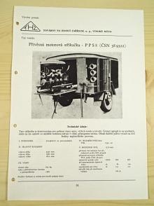 THZ - přívěsná motorová stříkačka PPS 8 - katalogový list - 1960