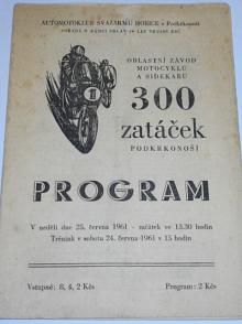 300 zatáček Podkrkonoší - Hořice - 1961 - program