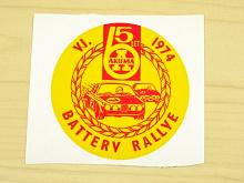 VI. Battery rallye - 65 let Akuma - 1974 - samolepka