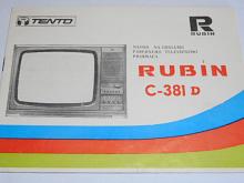 Rubín C-381 D - návod na obsluhu farebného televízneho prijímača - 1986
