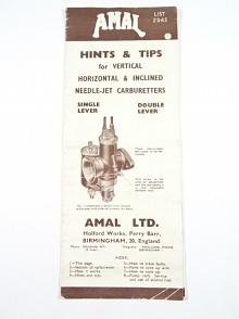 Amal - Hits & Tips for Vertical Horizontal & Inclined Needle-jet Carburetters - prospekt