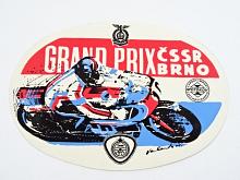 Grand Prix Brno ČSSR - samolepka - Vladimír Valenta