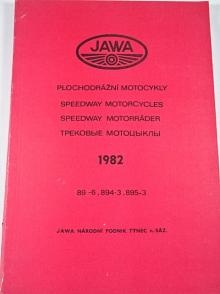 JAWA plochodrážní motocykly 891-6, 894-3, 895-3 - 1982 - návod k obsluze, demontáž a montáž motoru, seznam součástí