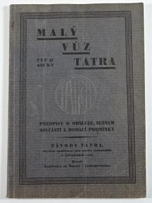 Tatra Typ 12 4/12 KS - předpisy o obsluze, seznam součástí a dodací podmínky - 1931